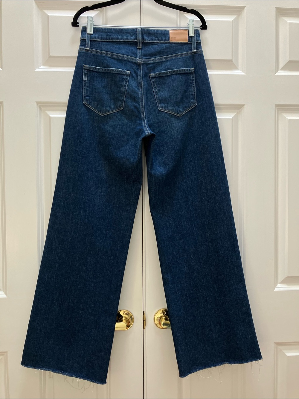 Paige Anessa 31" Wide Leg Denim Jeans Raw Hem High Rise Ancient Wash size 28 - Picture 5 of 12